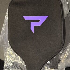 New-Paddletek Black Pickleball Paddle Cover with Purple Logo